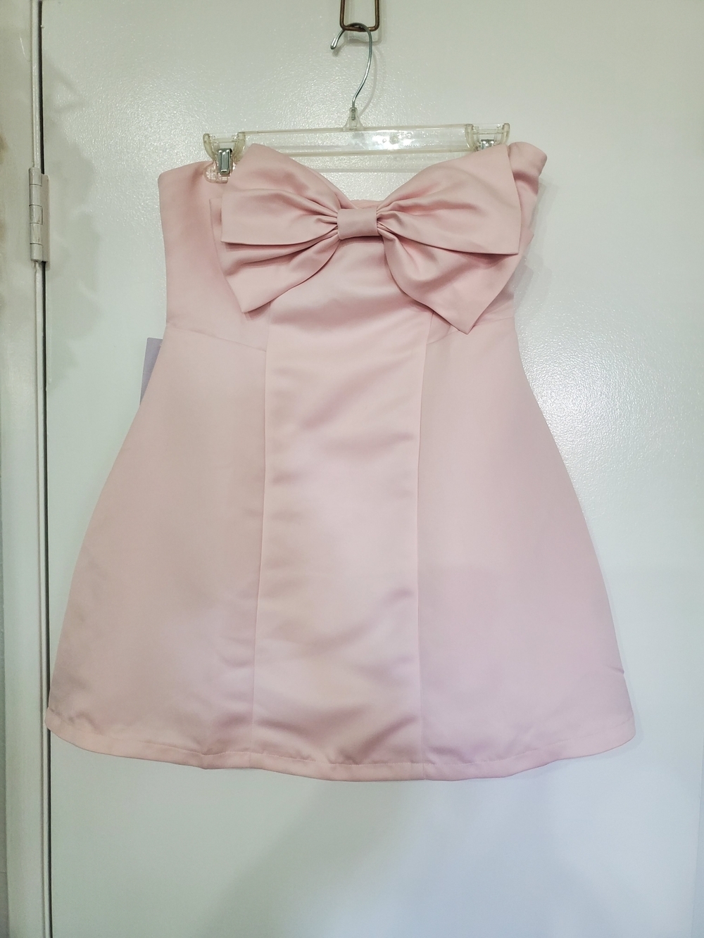 Princess Polly Strapless Light Pink Bow Mini Dress Size 2, 4,8 Or Size 12 - Picture 2 of 7